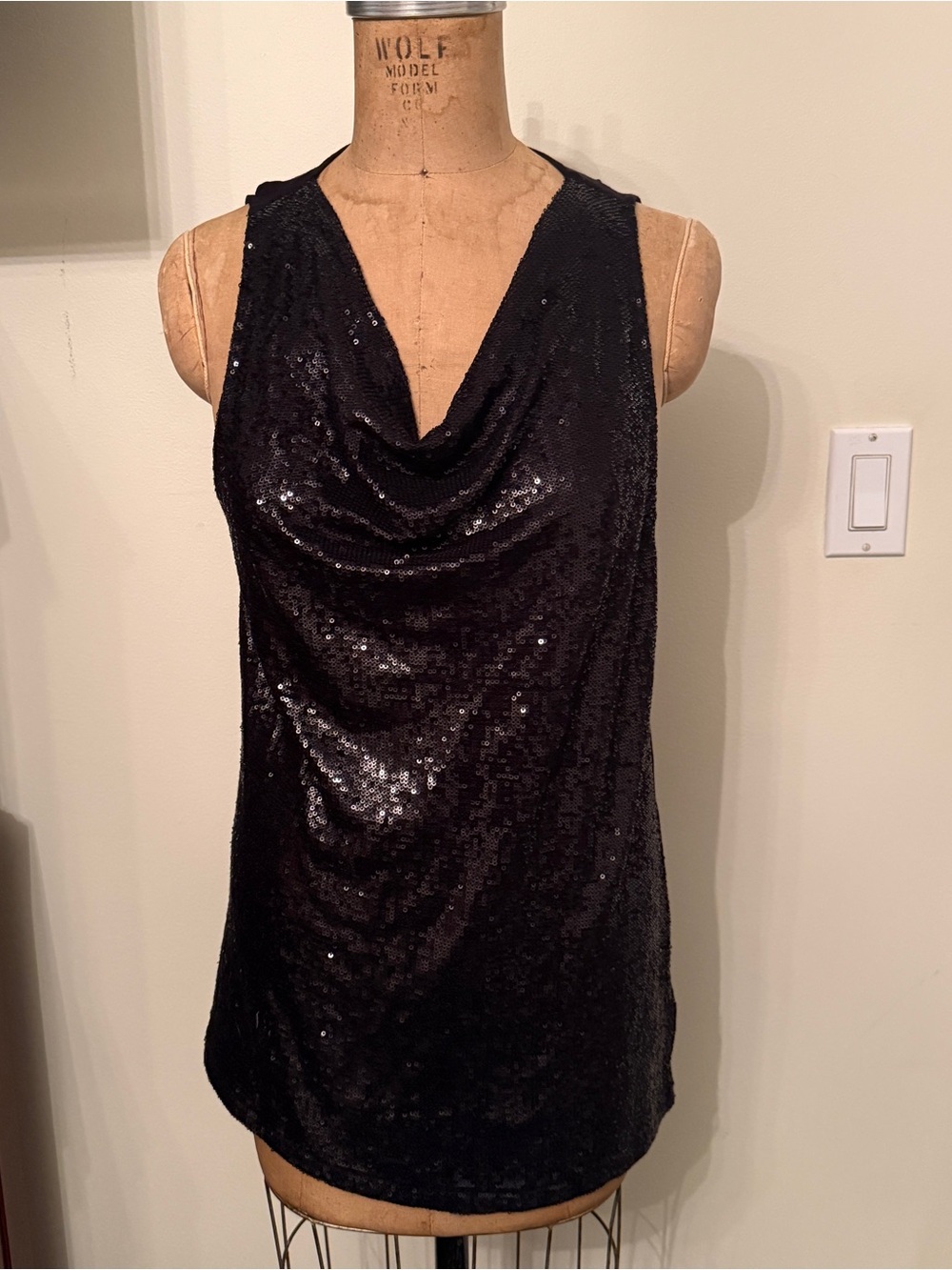 Lauren Ralph Lauren Sequin Cowl Neck Tank Top
